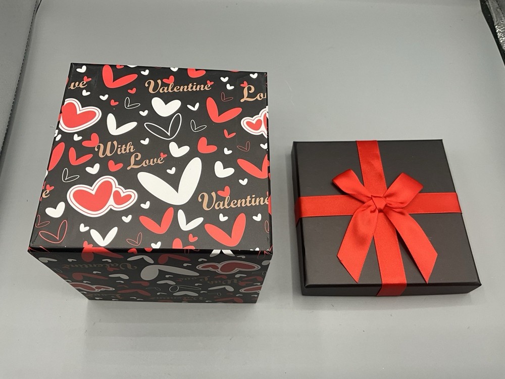 4 Pcs Valentines Nesting Gift Boxes with Lids Holiday Gift Boxes Assorted Siz...