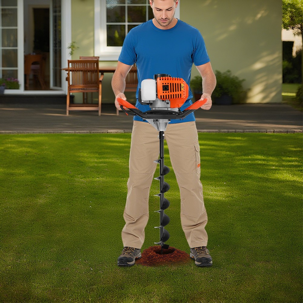 52cc 2Stroke Air-cooled Gas Powered Earth Auger Digging Machine Post Hole Digger