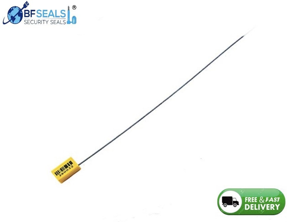 Cable Steel Lock Security Seal, 100 pcs., 12" 1.8 mm, Numbered & Barcode BFS