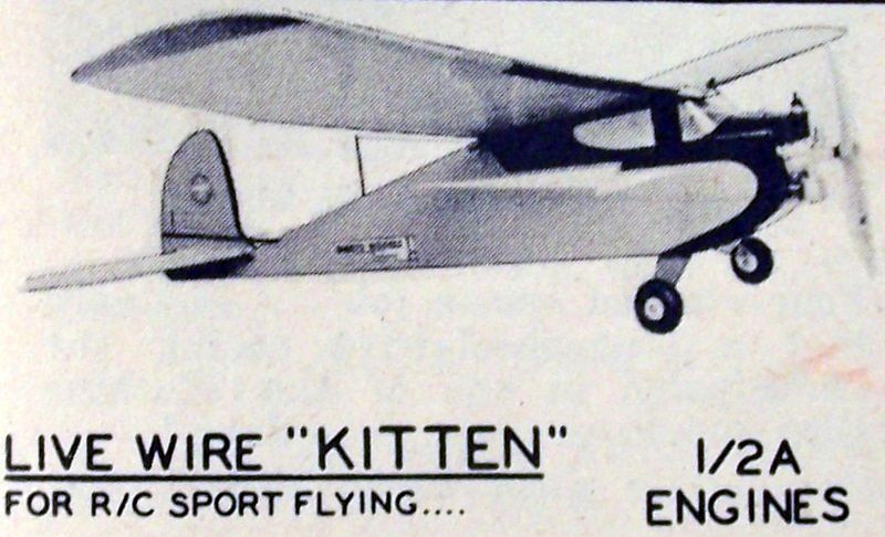 deBolt Live Wire KITTEN PLAN & RC UPDATE ARTICLE to 34" Electric Model Airplane