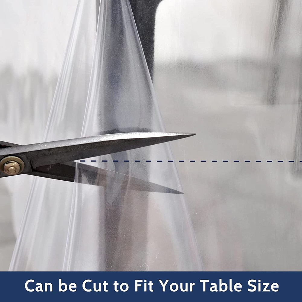 100% Waterproof Clear Plastic Tablecloth, Vinyl Rectangle PVC Table Cloths Prote