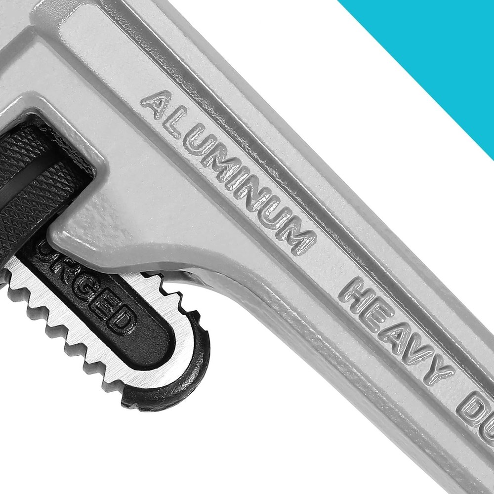 10-Inch Adjustable Aluminum Pipe Wrench - Effortless Operation & Access