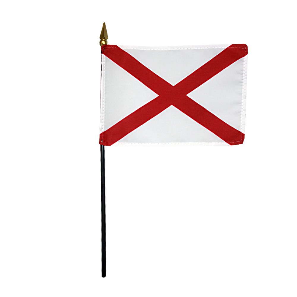 Alabama AL State Polyester Miniature Tabletop Desk Flag 4" x 6" (12 Pack)