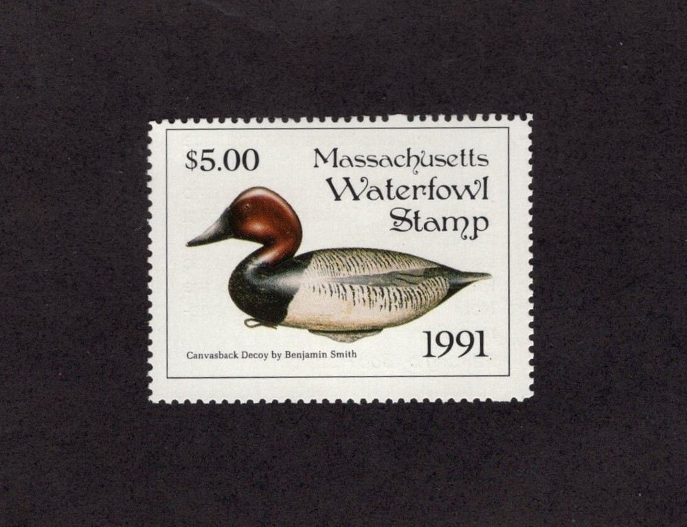 MA18 - Massachusetts State Duck Stamp.  1991 Single. MNH. OG.
