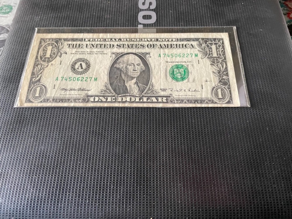 rare unusual offset partial front to back 1$ 1995
