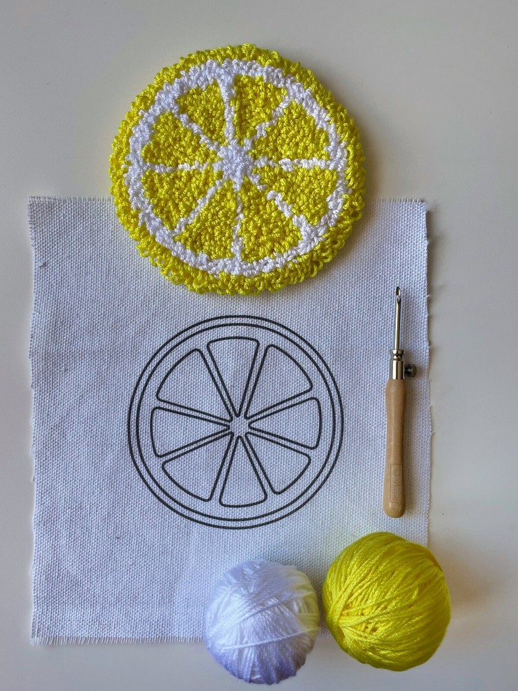 DIY Punch Needle Coaster Kit, Fruit Patterns