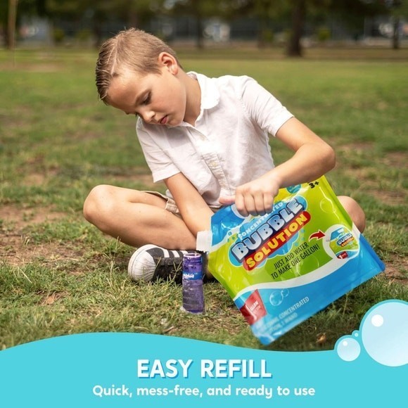 SYNCFUN Bubble Solution Makes 2 Gallons (128 OZ), Non Toxic Giant Bubbles