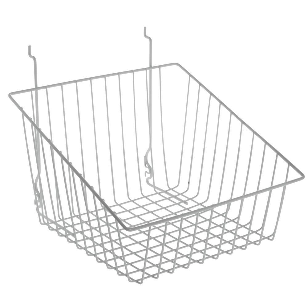 White Wall Mounted Wire Baskets
