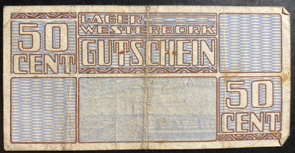 50 Cent Netherlands Westerbork Concentration Camp Currency Bill Note kz 1