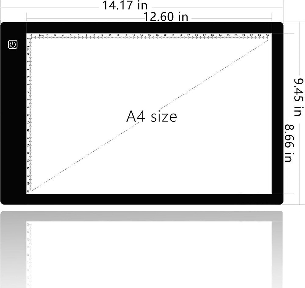 A4 Ultra-Thin Portable LED tracing Light Box Dimmable Brightness Black