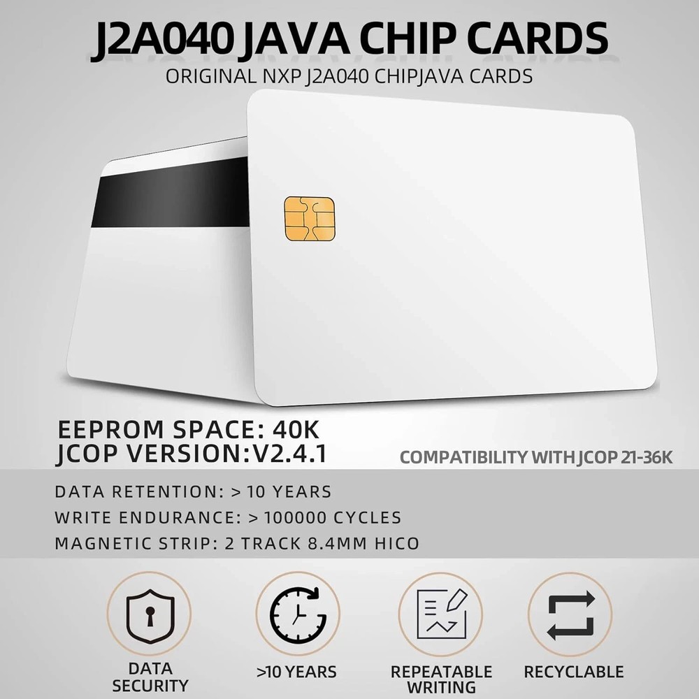 J2A040 Chip Java JCOP Cards - UNFUSED JCOP21-40K Based Smart Card with EMV