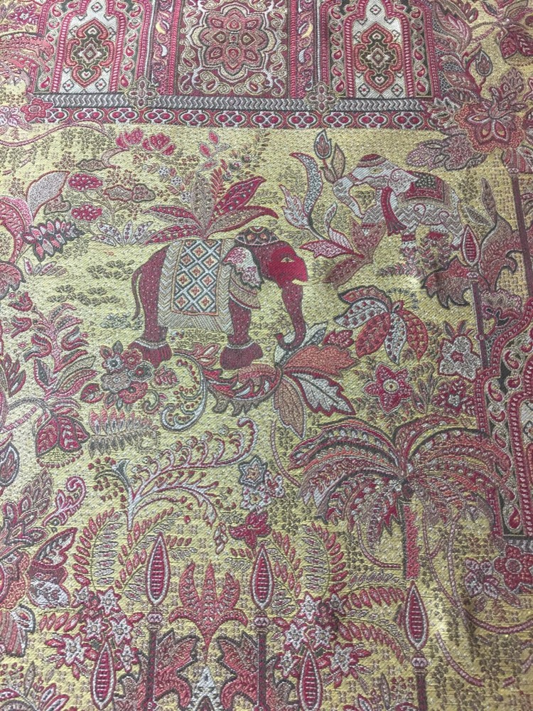 zz ROBERT ALLEN ELEPHANT INDIA PATTERN FABRIC -4YARDS /56" wide #64