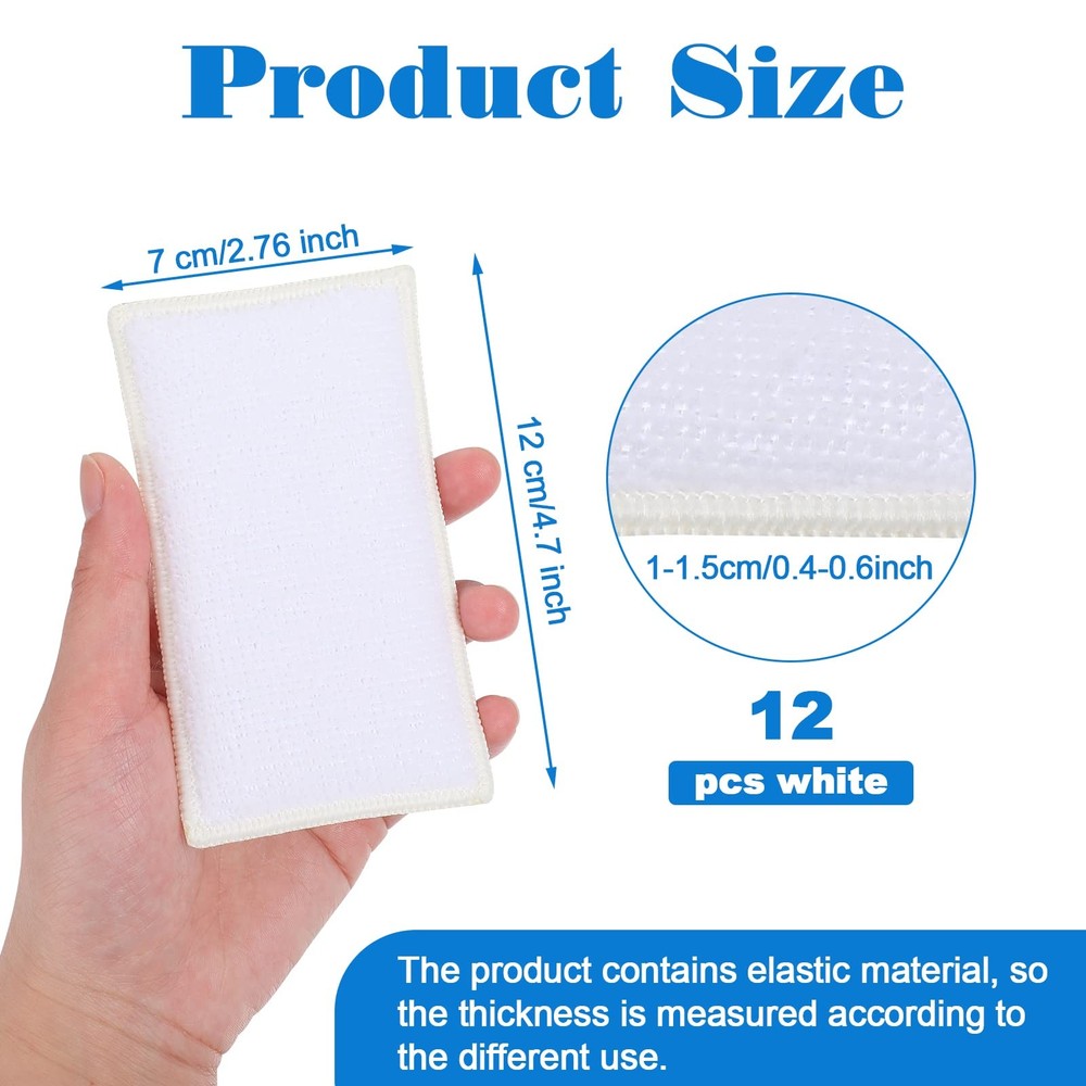 12 Pcs Interior Scrubbing Sponge for Leather Plastic Car Microfiber Kitchen H