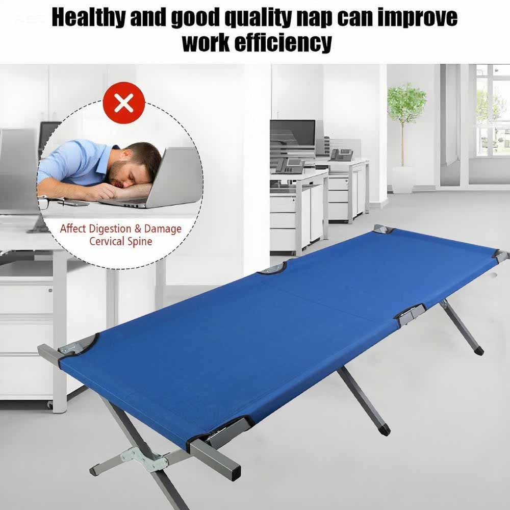 Portable Folding Camping Cot with Carrying Bag Army (Blue)