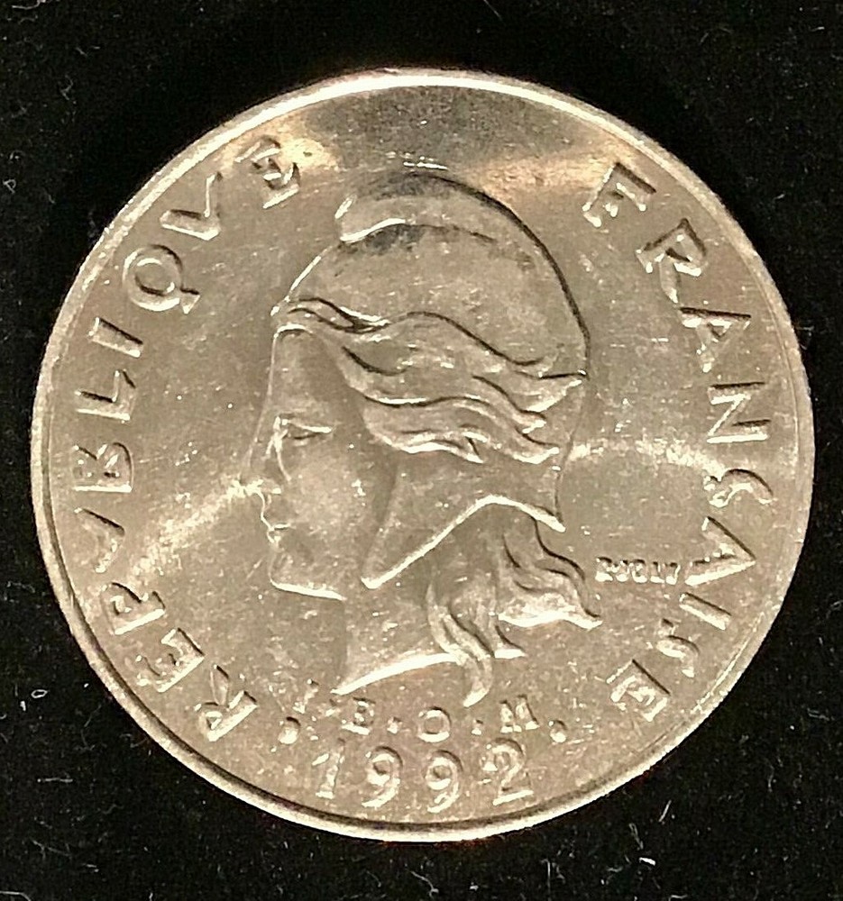 1992 NOVELLE (NEW) CALEDONIE 20 Francs