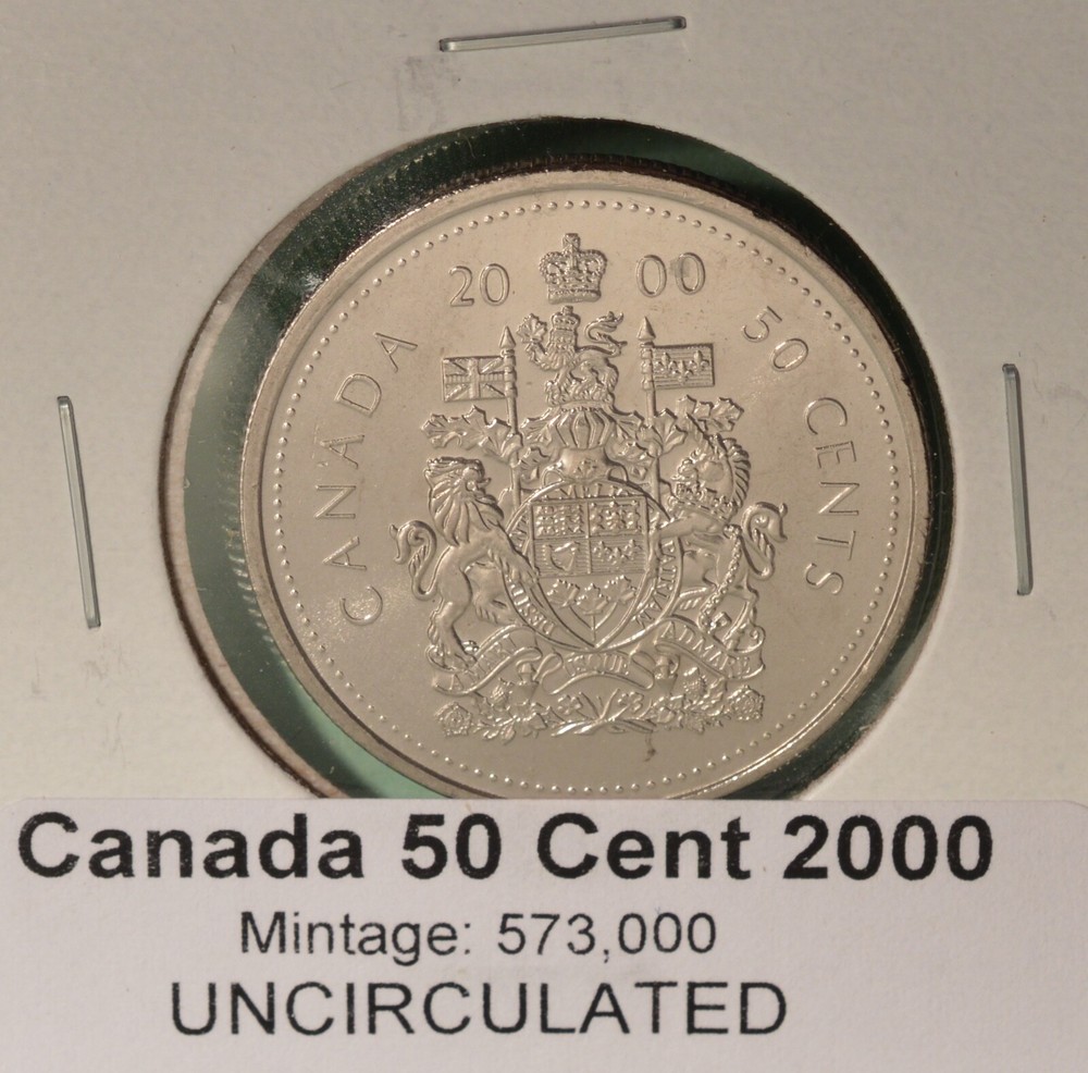 2000 Canada Fifty Cent - UNCIRCULATED - from original mint roll