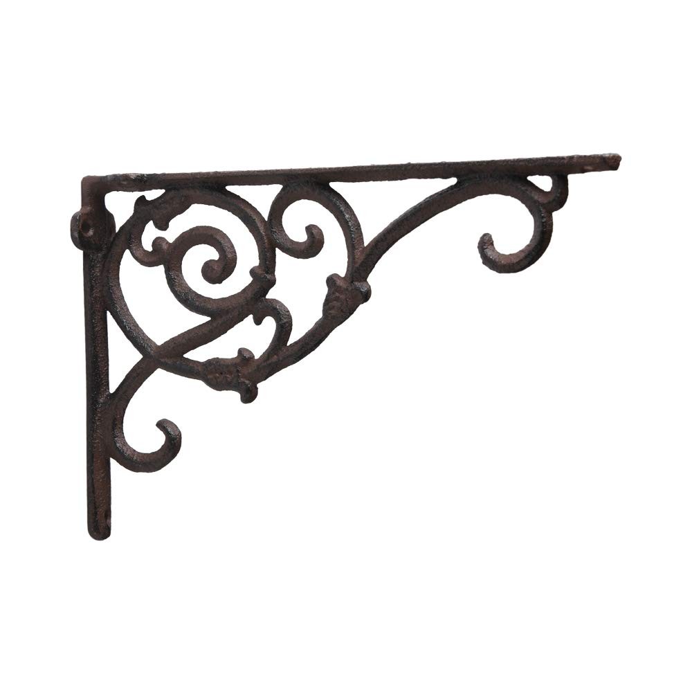 Decorative Cast Iron Wall Shelf Bracket Ornate Vine Rust Rustic Cast Iron Wal...