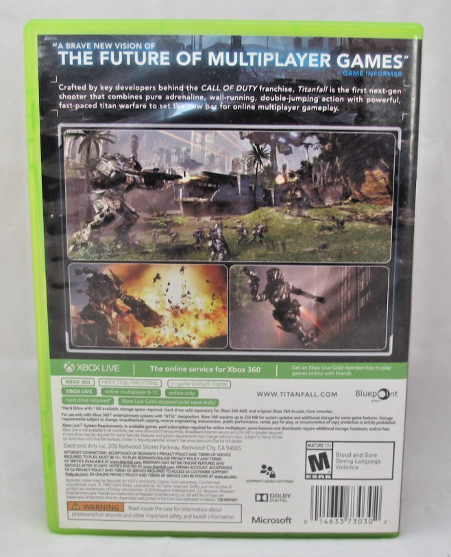 *Replacement Case and Inserts Only* Titanfall (Microsoft Xbox 360, 2014) NO DISC
