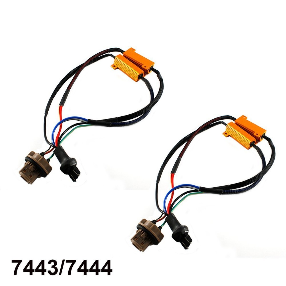 7443 7444 Load Resistor Fix Hyper Flash No Error For LED Turn Signal Light Bulbs