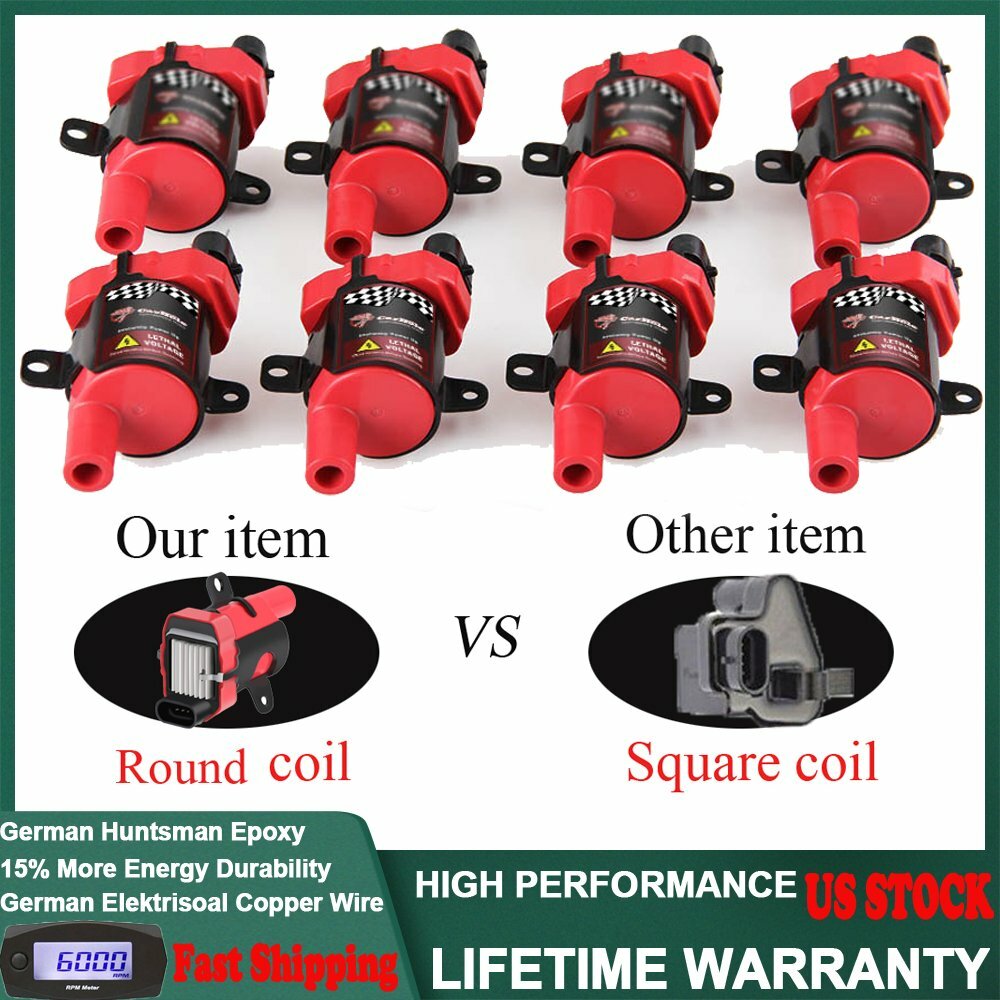 8 Pack Ignition Coils HIGH OUTPUT For Chevrolet GMC Sierra Express LS 5.3L D585