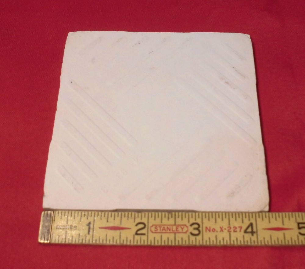 1 pc. Gloss Bone: 4-1/4" Ceramic Tile New Stock: Bumpy-Ripple Textured Surface