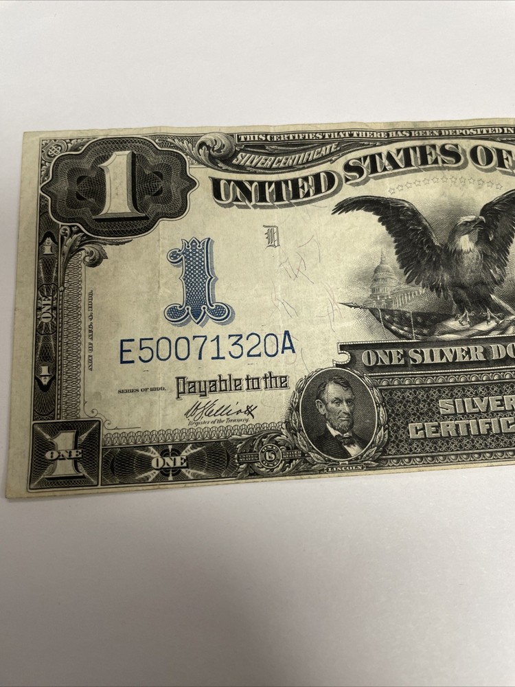 1899 $1 US SILVER CERTIFICATE LARGE NOTE BLACK EAGLE VERY NICE