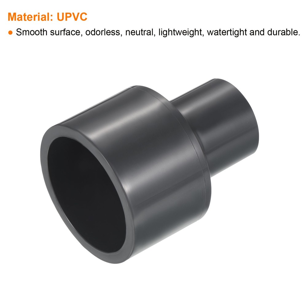 UPVC Fitting Pipe Reducer 1-1/2" x 3/4" 2pcs Straight Coupling