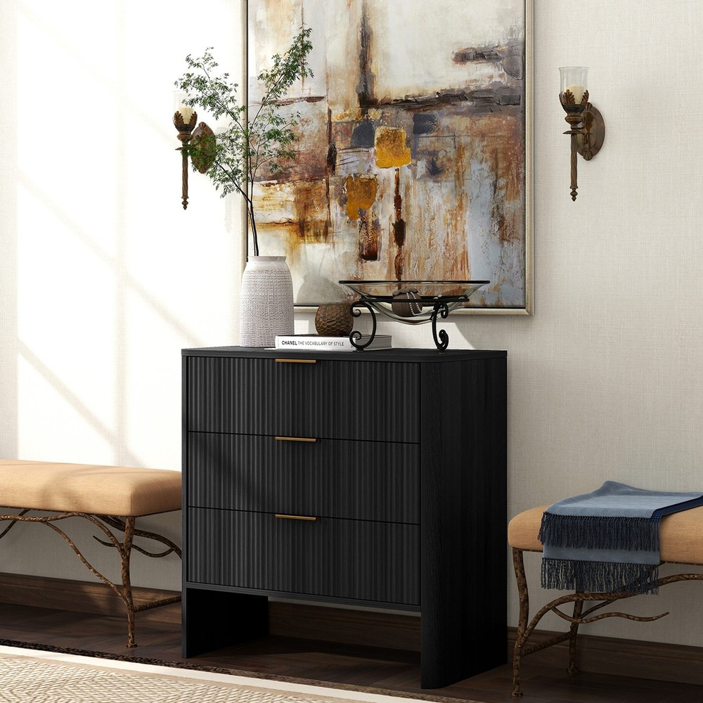 Modern Wavy Pattern Drawer Cabinet For Bedroom Hallway
