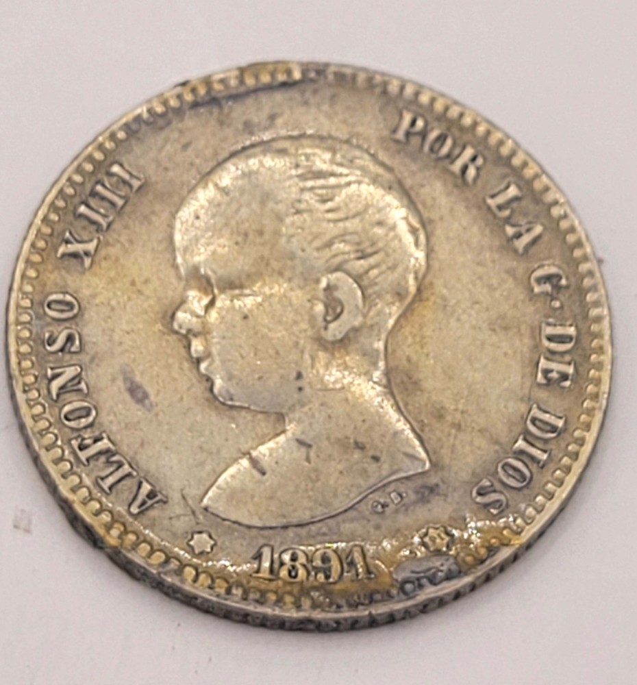 1891 SPAIN  PESETA – SILVER