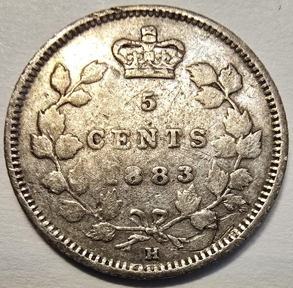 1883h Canada 5c - Silver - VF+ & Better Date - Beautiful
