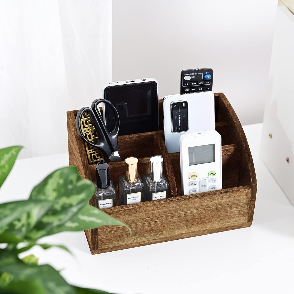 BONNY DODO Remote Control Holders Organizer Box for Table Small Solid Wooden ...