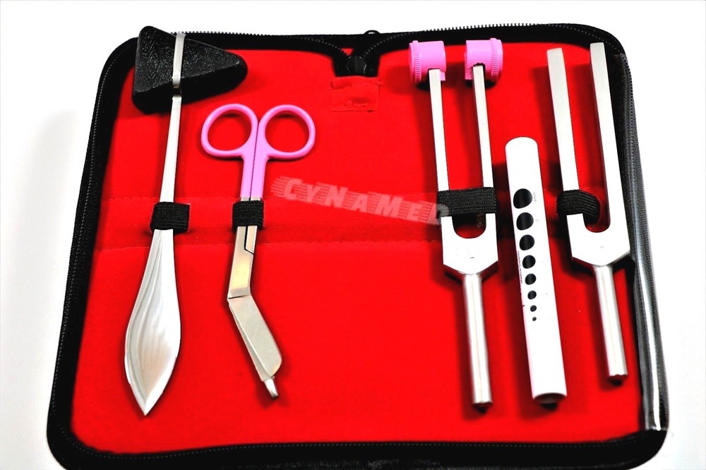 5 pcs Reflex Percussion Taylor Hammer Penlight Tuning Fork C 256 C 512 +scissors