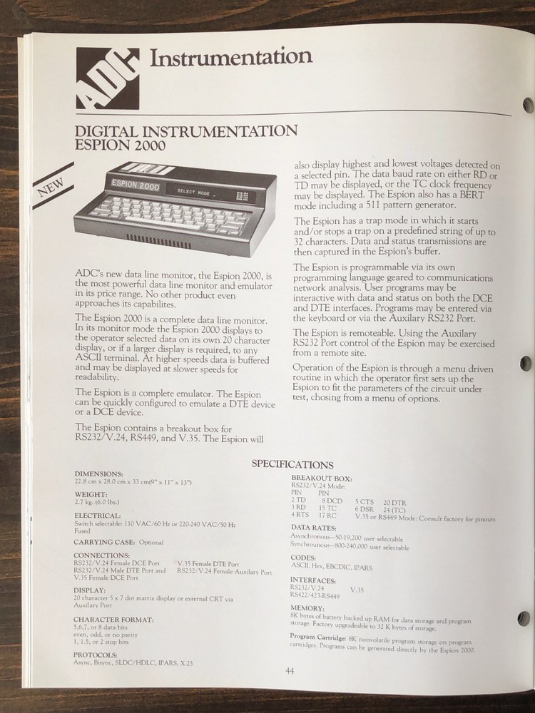 ADC - Network Control Products Catalog (1984)