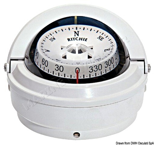 RITCHIE Voyager External Compass 3 Inches White/White
