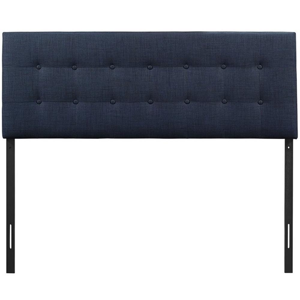 Modway Emily King Upholstered Polyester Fabric Headboard in Navy