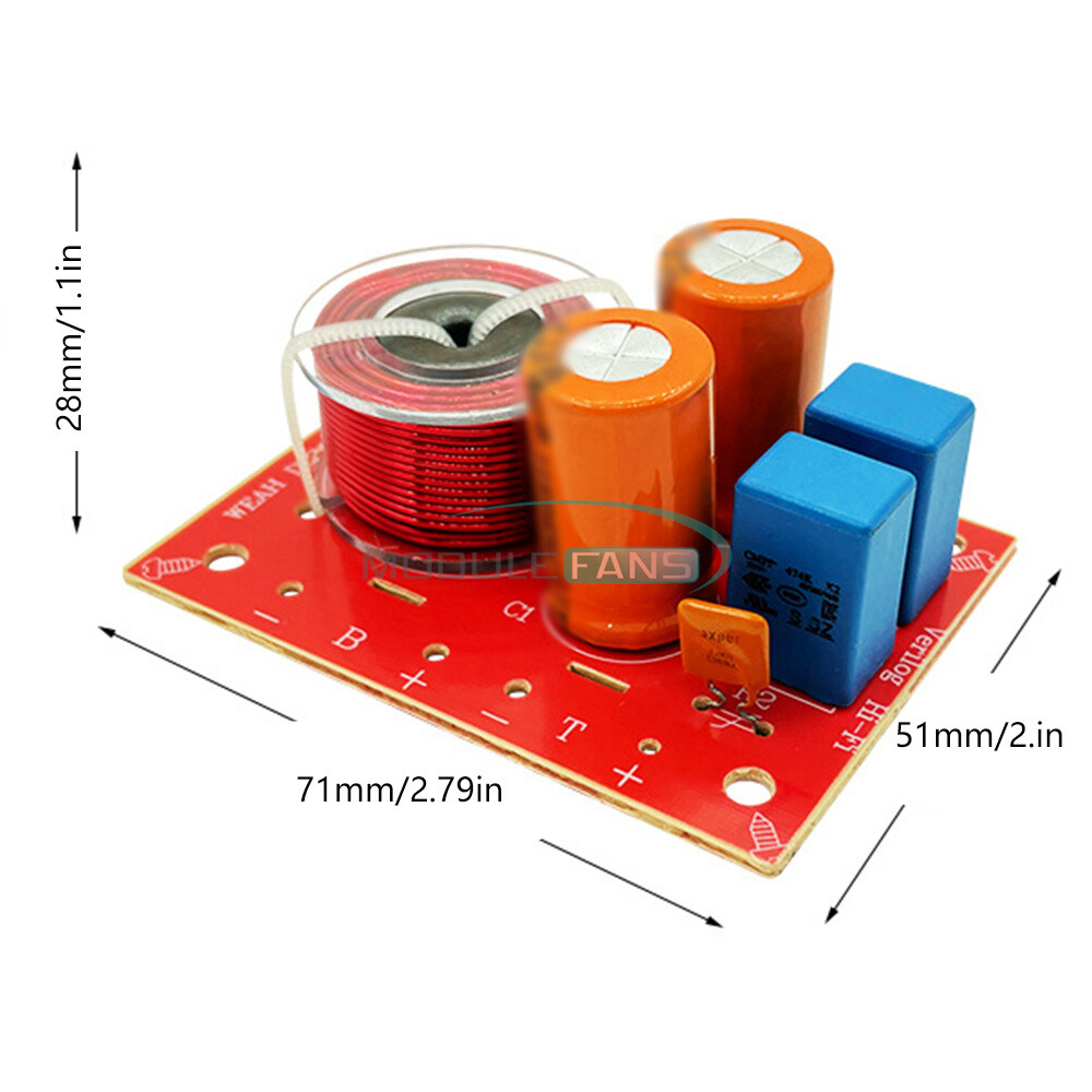 80W Hi-Fi Audio Speaker Crossover High & Low Two-way Filter Frequency Divider