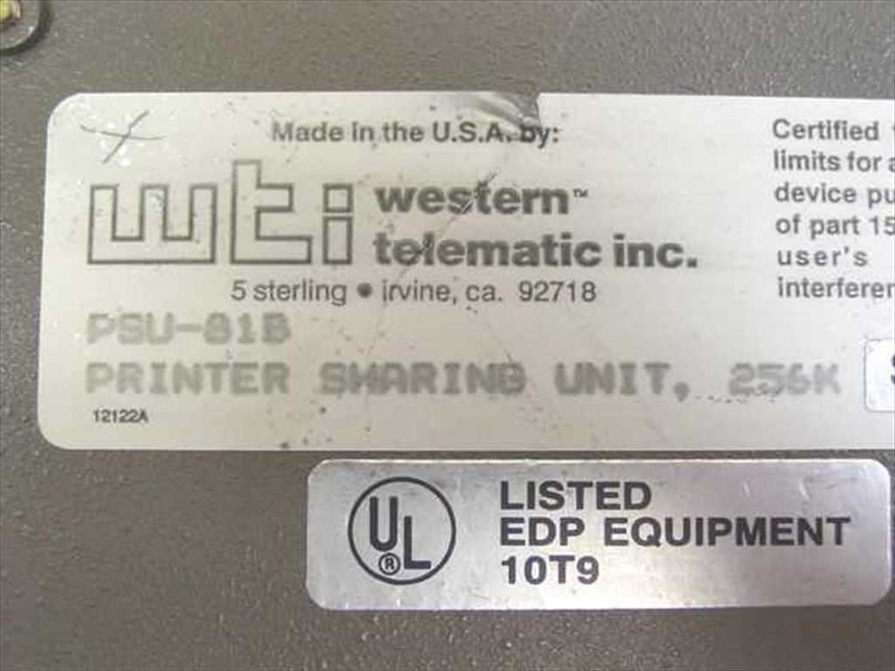 WTI Lasernet Printer Sharing Unit 256k Serial - Parallel PSU-81B