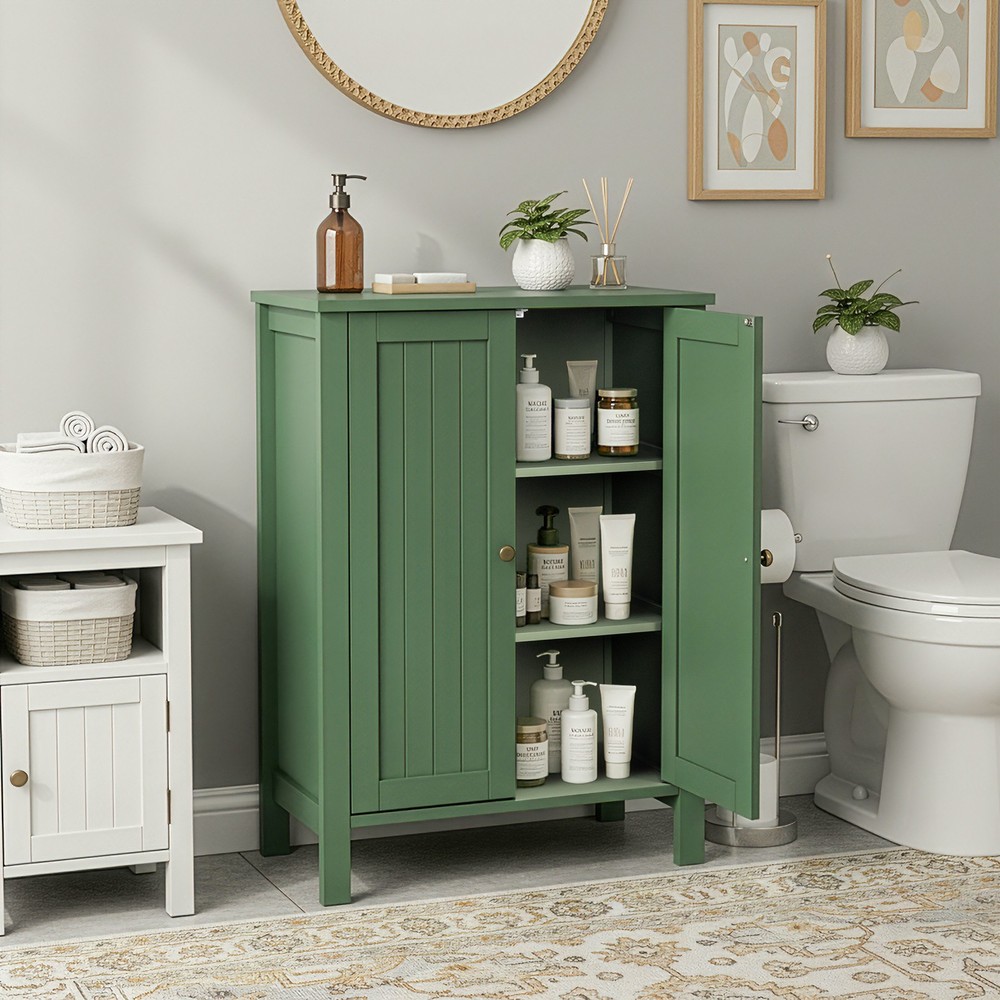 Forest Green MDF Painted with Vertical Stripes, 60*30*80cm