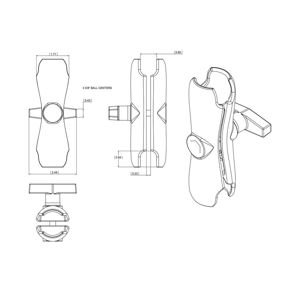 RAM-201U RAM Double Socket Arm - C Size Medium...