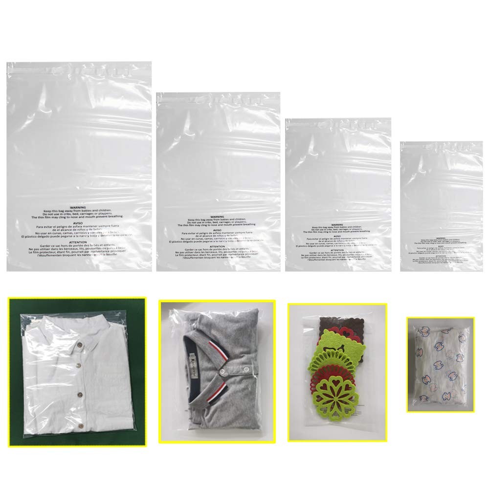 Belinlen 400 Count Combo Pack Warning 4 size (400 Count), clear