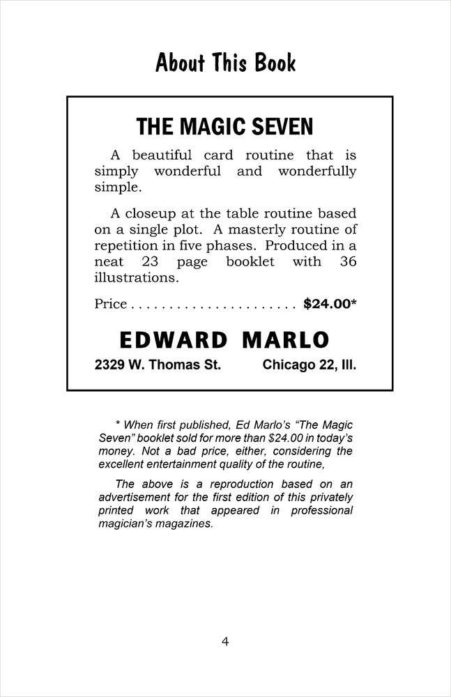 The Magic Seven by Ed Marlo (Card magic)