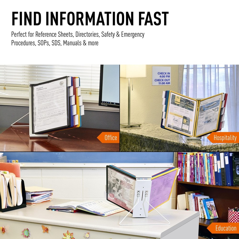 DURABLE Polypropylene Desktop Reference System, 10 Double-Sided Panels, Lette...