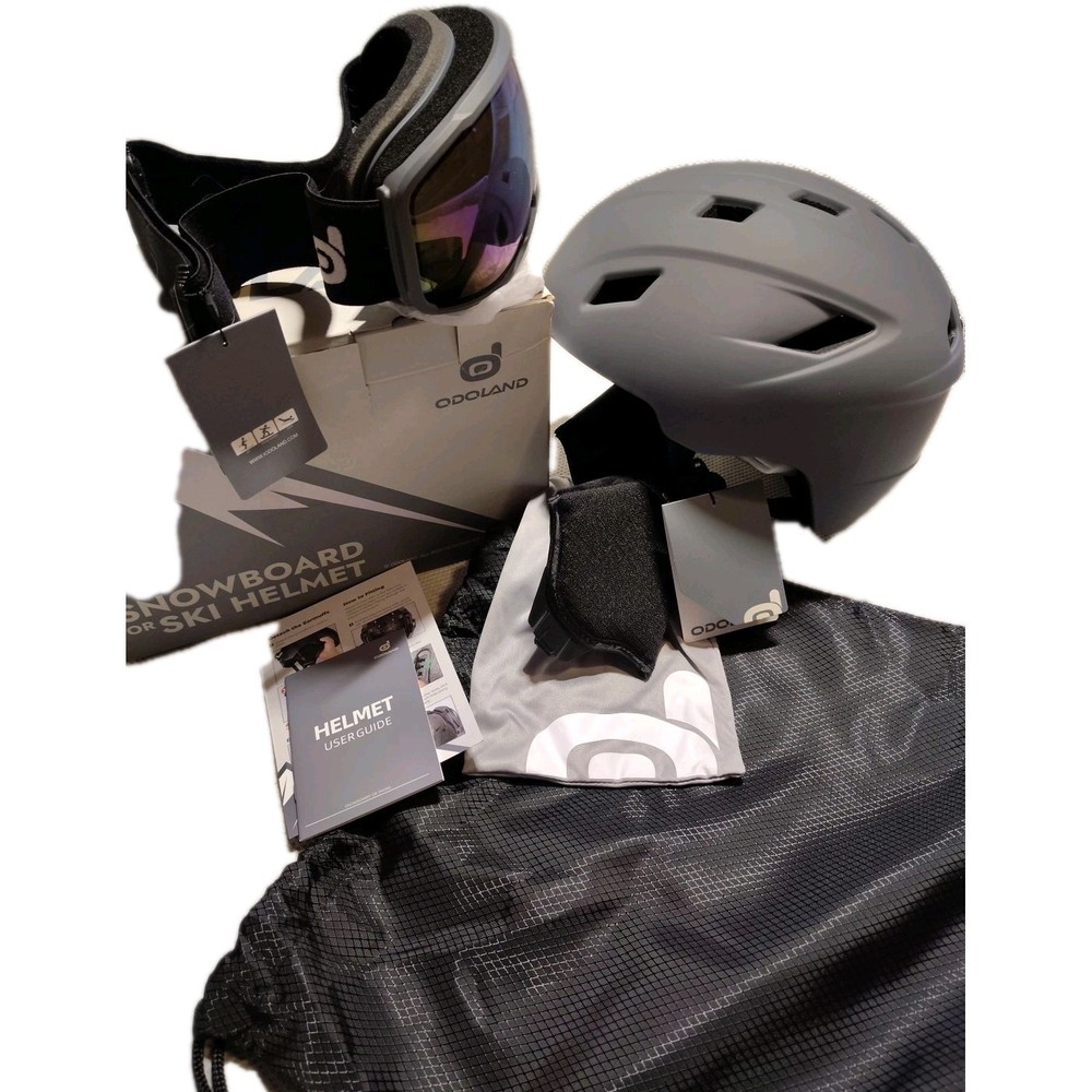 Odoland Gray MEDIUM ski helmet + ski goggles