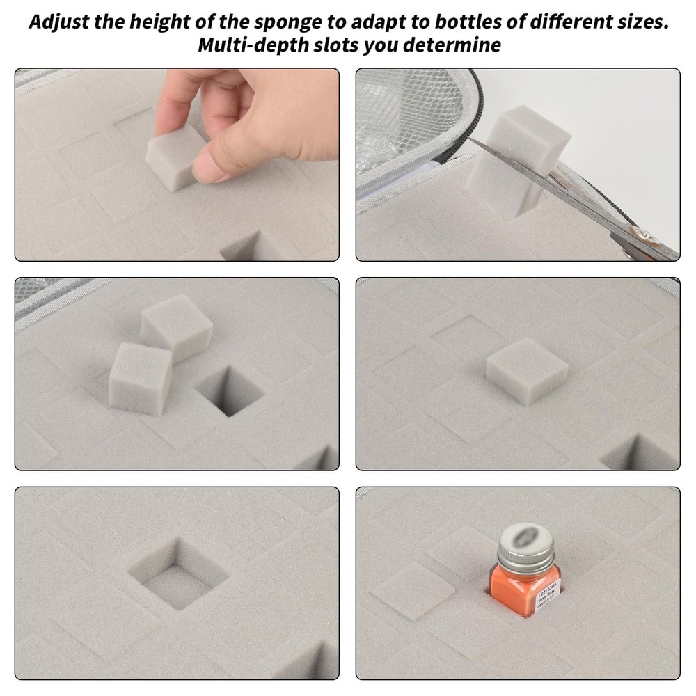 ALKOO Model Paint Storage Case for Testors Set, Paints Medium, Grey