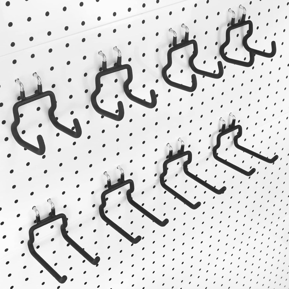 8-Pack Pegboard Hooks, Peg Board Tool Utility Hooks & Hangers Fit 1/4" Pegboa...