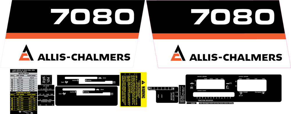 Allis Chalmers 7080 Complete Decal Set