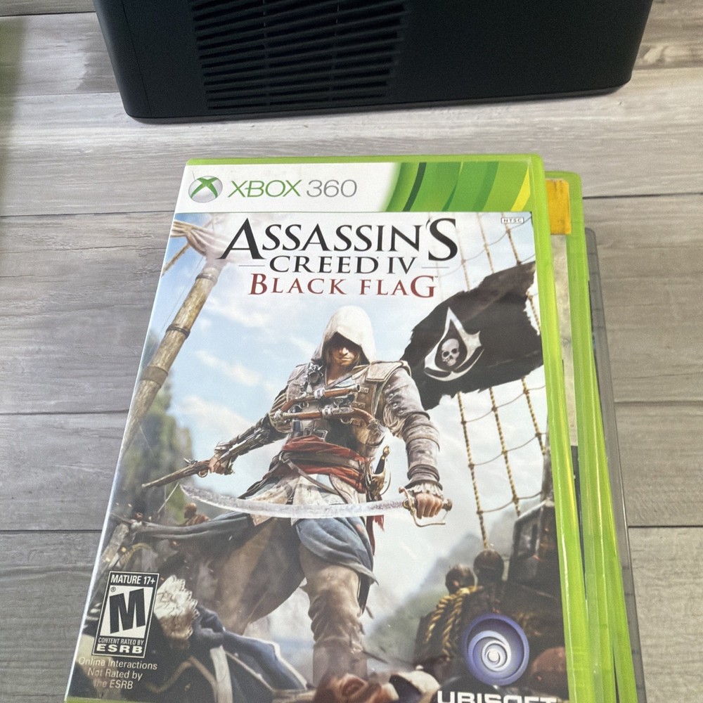 Microsoft Xbox 360 Slim S 4gb Console Bundle 5 Games Controller And Cords