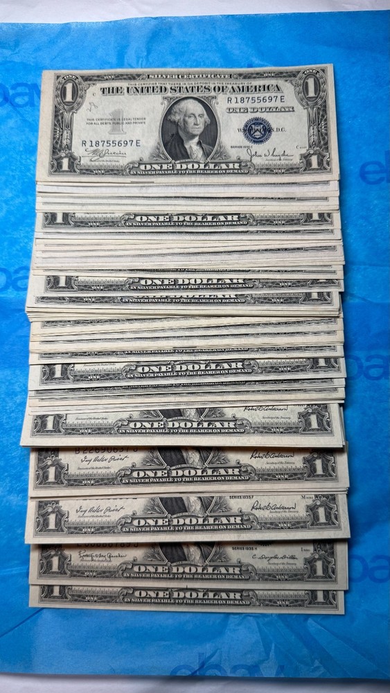 💵 $1 Silver Certificate – Uncirculated Blue Seal – 1935 Note Perfect Notes 💙