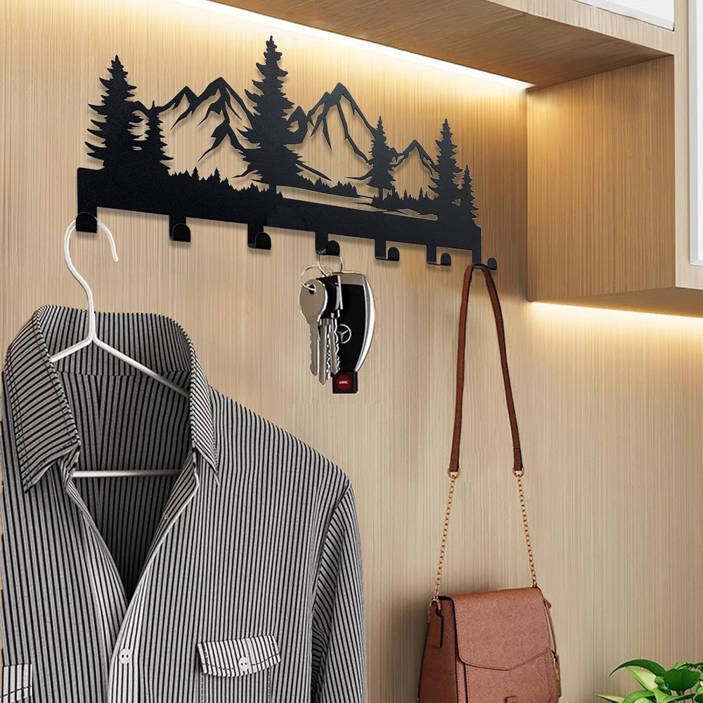 Metal Key Holder Rack, Wall Mounted Key Hooks Organizer, Key Storage Solution