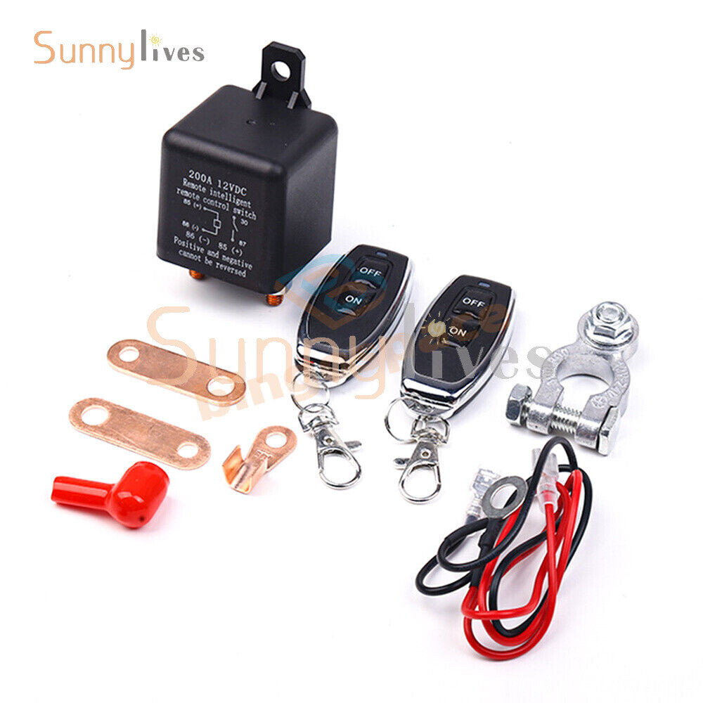 DC12V 200A Universal Car Relay Wireless Remote Control Switch Built-in Battery